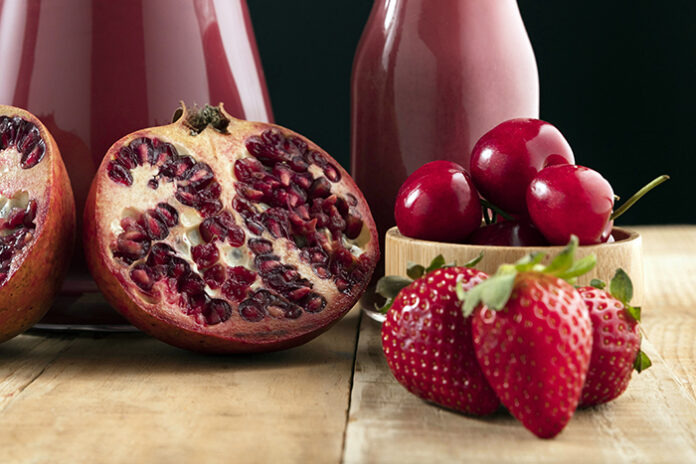 pomegranate and strawberry